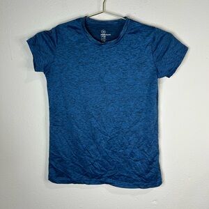 Boys Real Essentials Large Blue Athletic T-Shirt Short Sleeve Performance Tee